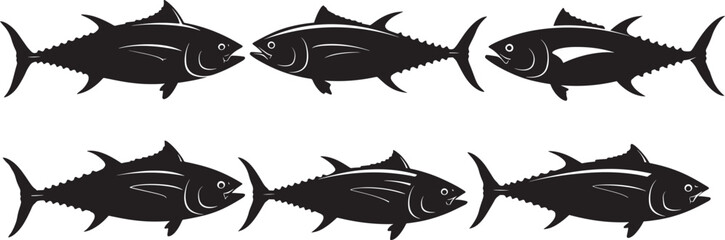 Tuna Fish Silhouette Vector Illustration