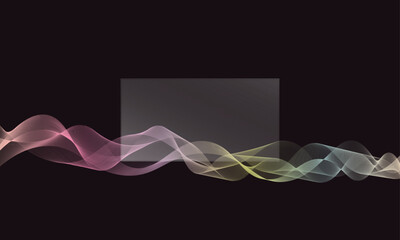 Glassmorphism style website page with abstract waves