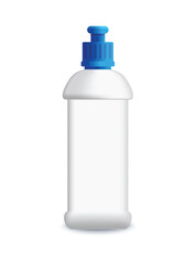 White bottle with blue cap, designed specifically for cleaning products mockup