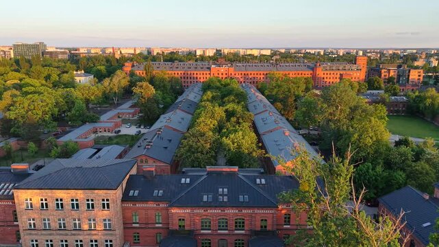 Księży Młyn&ndash;a historic complex of textile factories and accompanying facilities. City of Lodz, Poland