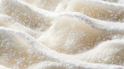 Obraz premium Soft powder snow covering a mountainside slope with visible snowflake texture and gentle natural curves
