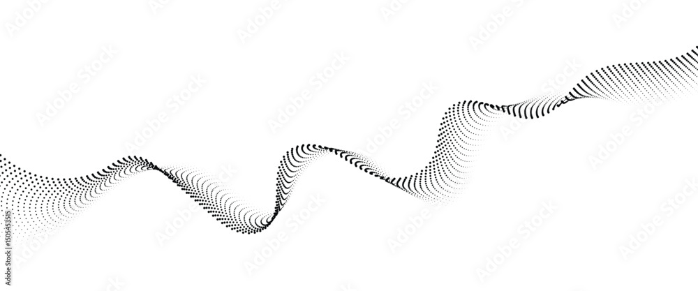 Aufkleber Flowing Dot Wave halftone gradient pattern on transparent background	
