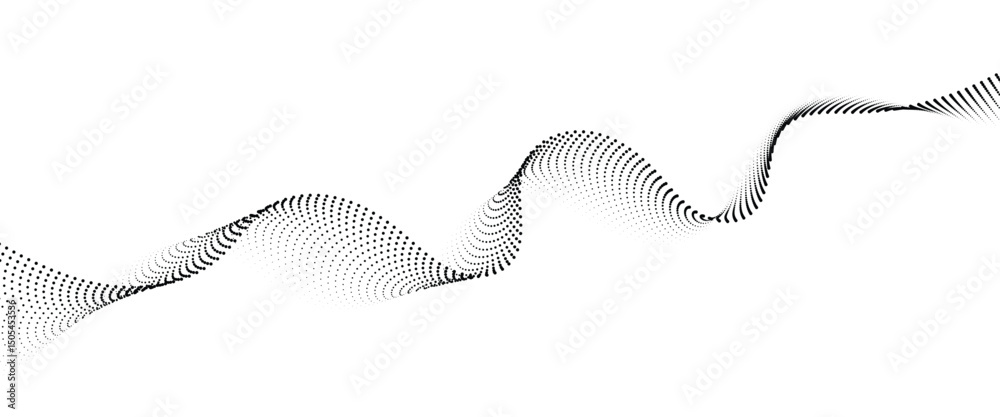 Aufkleber Flowing Dot Wave halftone gradient pattern on transparent background	
