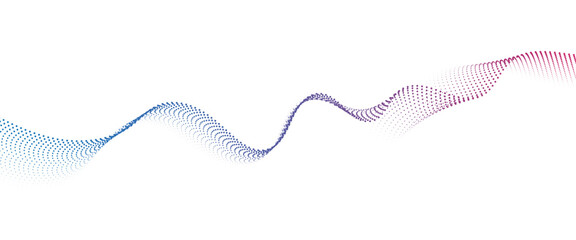Flowing Dot Wave halftone gradient pattern on transparent background	
