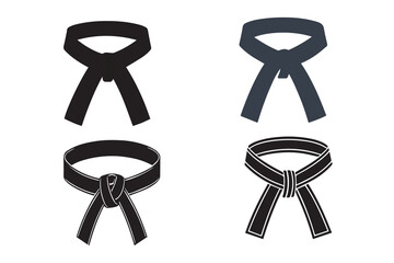 Judo Belt icon silhouette Vector Illustration