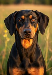 Fototapeta na wymiar black dog portrait