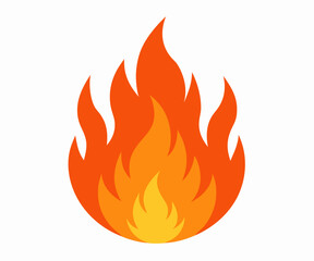 Orange and Yellow Fire Flame Icon Graphic