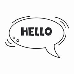 Hand-drawn Hello Speech Bubble Illustration