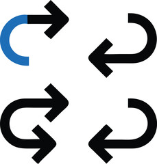 Circular Arrow Pattern with One Blue Arrow Representing Rotation Recycling Refreshing or Looping Isolated on a Clean White Background