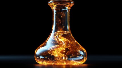 Golden hookah bottle with inner light