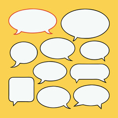 Fototapeta premium Collection of Blank Speech Bubbles; Communication Graphic Design Elements