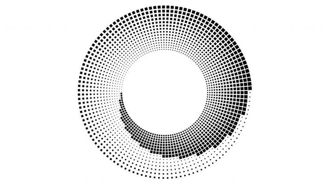 Perfect wave rotation of concentric pattern around copy space