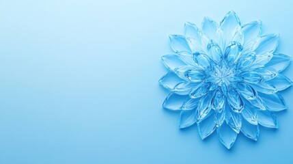 Obraz premium Translucent floral composition with blue gradients and delicate crystal design