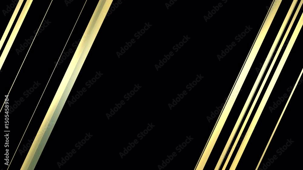 Canvas Prints animation gold lines moving animation on black abstract background for screen project overlay. promo