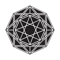 Intricate Black and White Octagonal Star Pattern