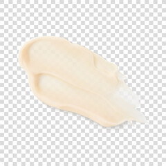 Beige cream smear shampoo, hair conditioner, shower gel or soap skincare product texture close-up realistic vector illustration, isolated