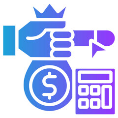 Cost Control glyph gradient icon