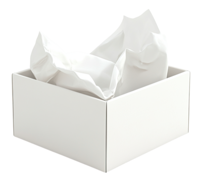 A white box with a piece of paper inside