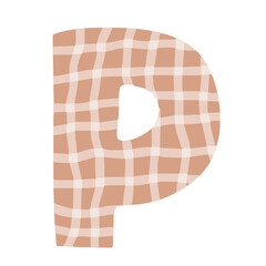 Cute Hand Drawn Letter P - Decorative Alphabet Font for Kids and Crafts