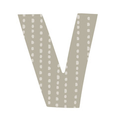 Cute Hand Drawn Letter V - Decorative Alphabet Font for Kids and Crafts
