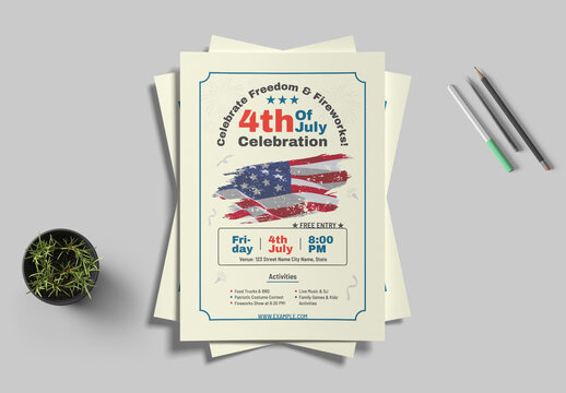 4th of July Independence Day Celebration Flyer Layout