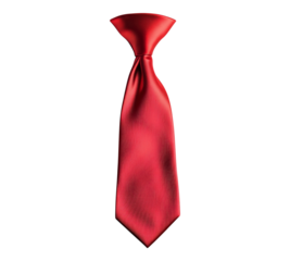 A red tie is tied in a knot