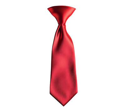 A red tie is tied in a knot