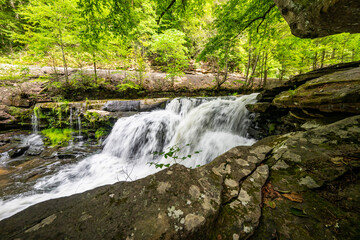 Rock Ledge On The Edge Of Dunloup Creek In New River Gorge