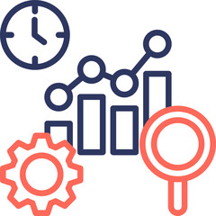 Efficiency Analysis line color icon