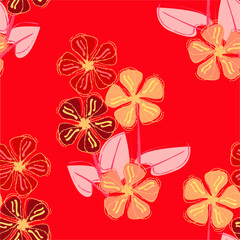 Vector - abstract flowers bouquet seamless pattern.