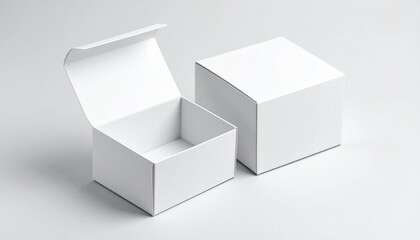 Blank white box mockup for product packaging with drugs or vitamins. In the interior