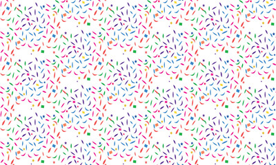 Playful Confetti Pattern on White Background for Party and Celebration Designs