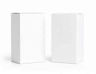 Naklejka premium blank packaging white cardboard box for product design mock-up isolated on white back 