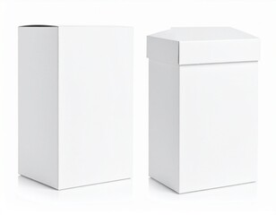Naklejka premium blank packaging white cardboard box for product design mock-up isolated on white back 
