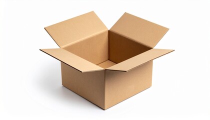 opened cardboard box isolated on a white background