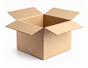 opened cardboard box isolated on a white background