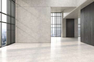 Modern style empty conceptual reception interior room 3d illustration