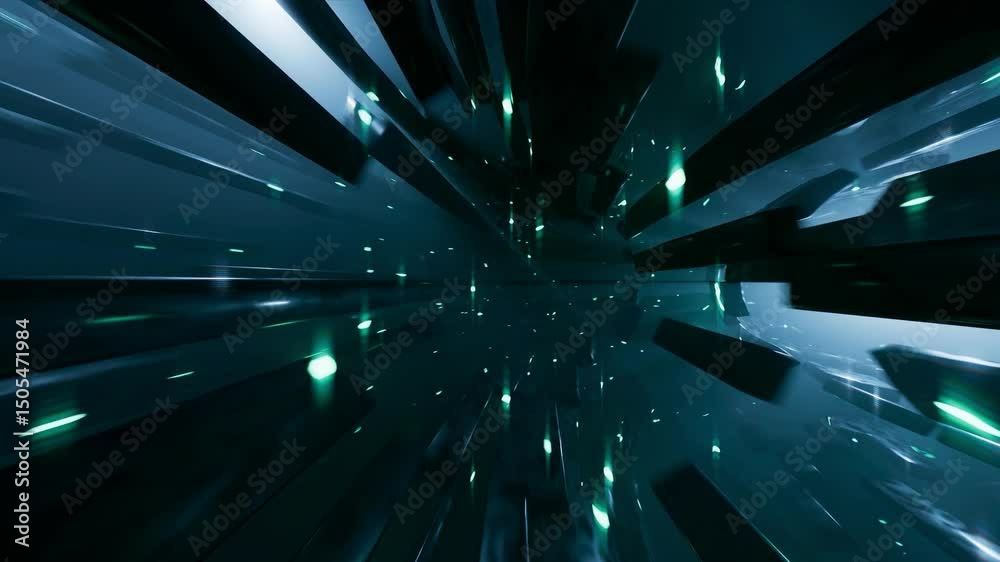 Canvas Prints abstract futuristic space tunnel, 3d technology animation, seamless vj loop, 4k animated background 