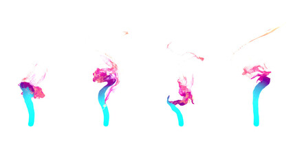 Set of abstract colorful flame shapes with transparency