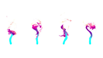Set of abstract colorful flame shapes with transparency