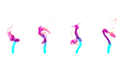 Set of abstract colorful flame shapes with transparency