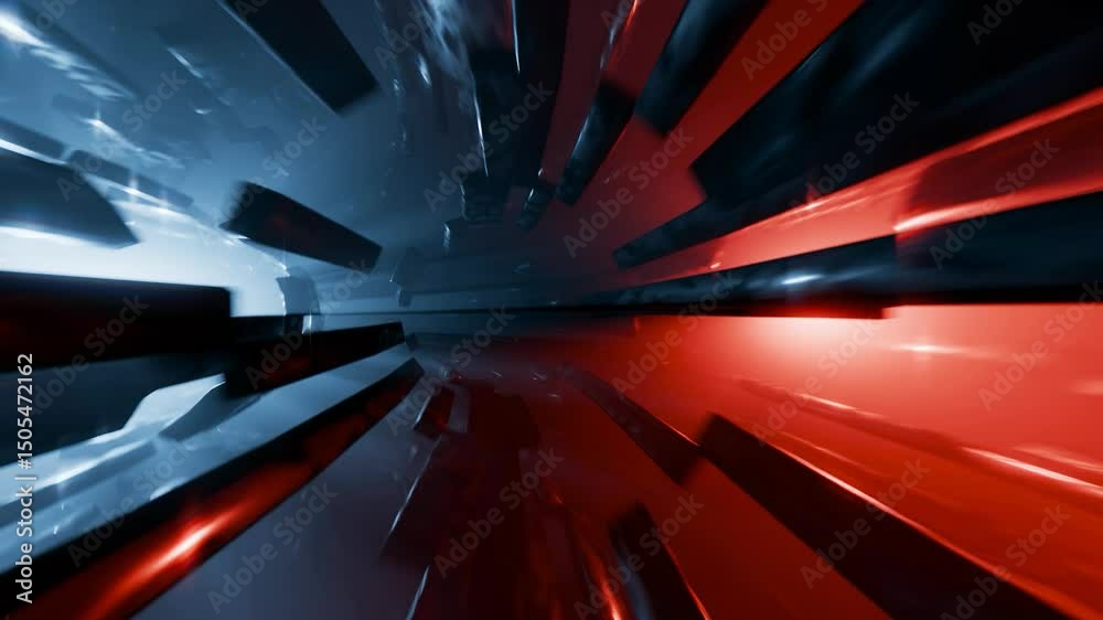 Canvas Prints abstract futuristic space tunnel, 3d technology animation, seamless vj loop, 4k animated background 