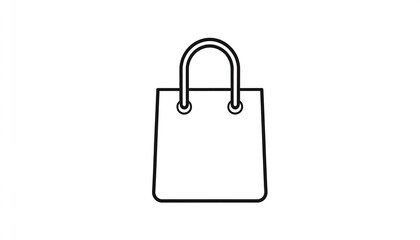 Shopping bag icon with line art.