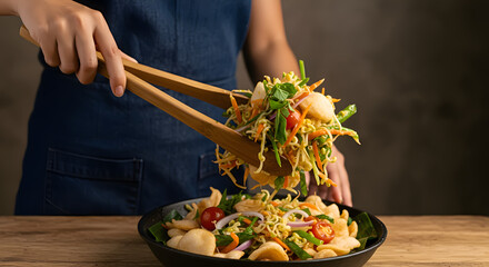 Delicious Asian Salad with Crispy Crackers A Vibrant and Healthy Recipe