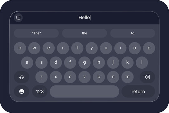 Latest Technology Light Mode Keyboard - Isolated White Keypad Interface with English QWERTY Alphabet. Keypad template