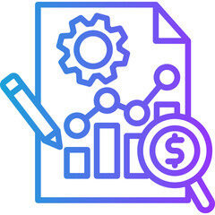 Obraz premium Variance Analysis line gradient icon