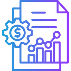 Financial Modeling line gradient icon