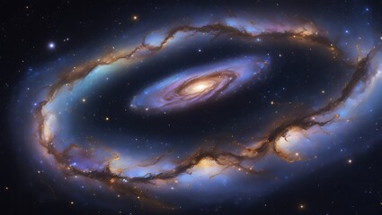 Naklejka premium Mesmerizing Spiral Galaxy Celestial Swirl of Stars and Cosmic Dust