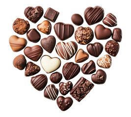 A heart made of chocolate candies