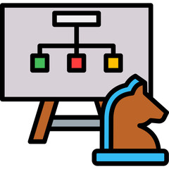 Scenario Planning lineal color icon